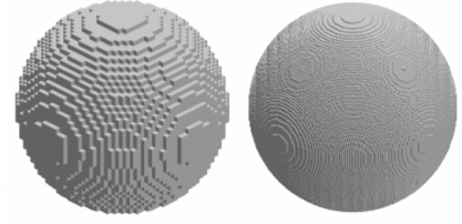 5.6 ábra Számítási tartomány kitöltése elemi cellákkal Természetesen felmerül a kérdés, hogy ha a leírni kívánt test geometriája nem csak az elemi cellák élével párhuzamos éleket tartalmaz, akkor