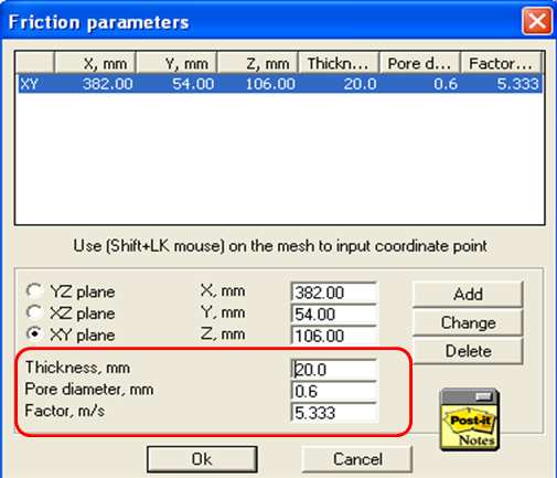 A programban lévő model extrudált szűrők esetén működik megfelelően, de habszűrőkre is alkalmazható. A programon belül a szűrőknek két értékét kell megadni: 1. Pórus átmérője 2.