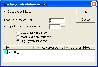 7.2.7. Zsugorodási modell kiválasztása A zsugorodási modell megadása azért fontos, hogy a számítás eredménye jobban megfeleljen a valós gyártási körülményeknek.