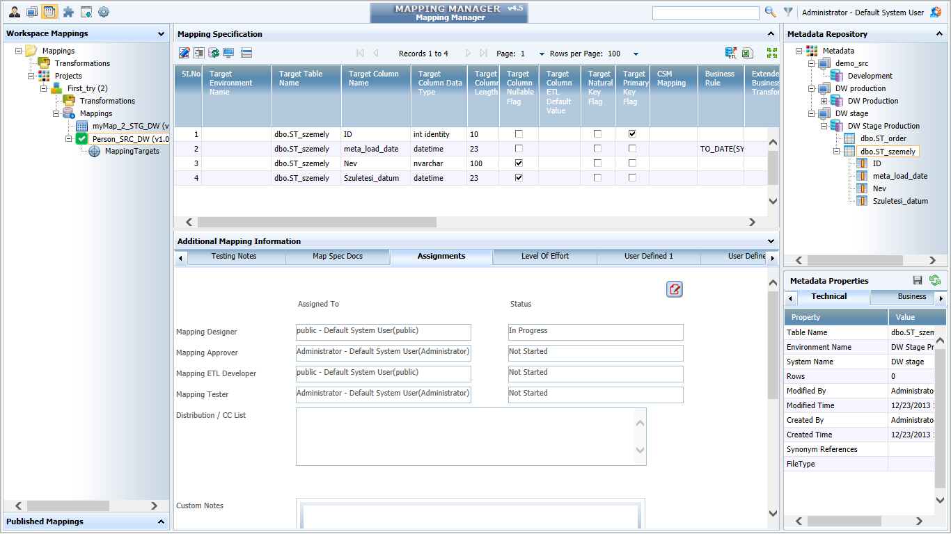 MAPPING KEZELŐ ÉS ETL GENERÁLÓ ESZKÖZ ANALYTIX MAPPING MANAGER Drag & drop mapping