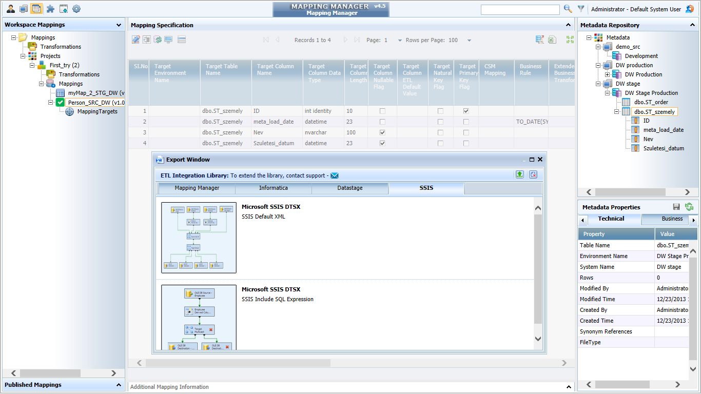 ANALYTIX MAPPING MANAGER ETL GENERÁLÁS DataStage