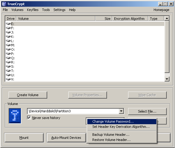 33. ábra: Válasszunk egy partíciót Ezután kattintsunk a Volume Tools.
