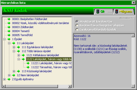 Mint említettük, a földrészlet típusa és a Ksh kód között összefüggés van.