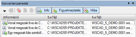 WSCAD SUITE 2014 kézikönyv Installációs zónák segédablak Ez a segédablak áttekintést nyújt a beállított installációs zónákról. Előbeállítások az "Extrák - Beállítások (opciók)" pontban.