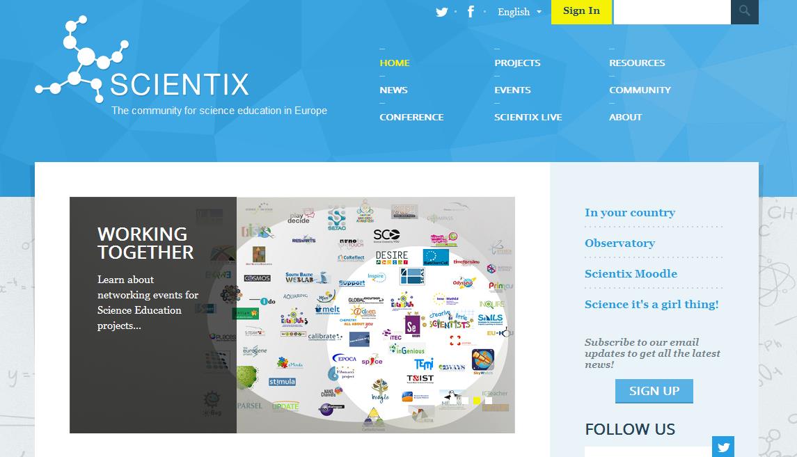 A SCIENTIX portál ismertetése http://scientix.