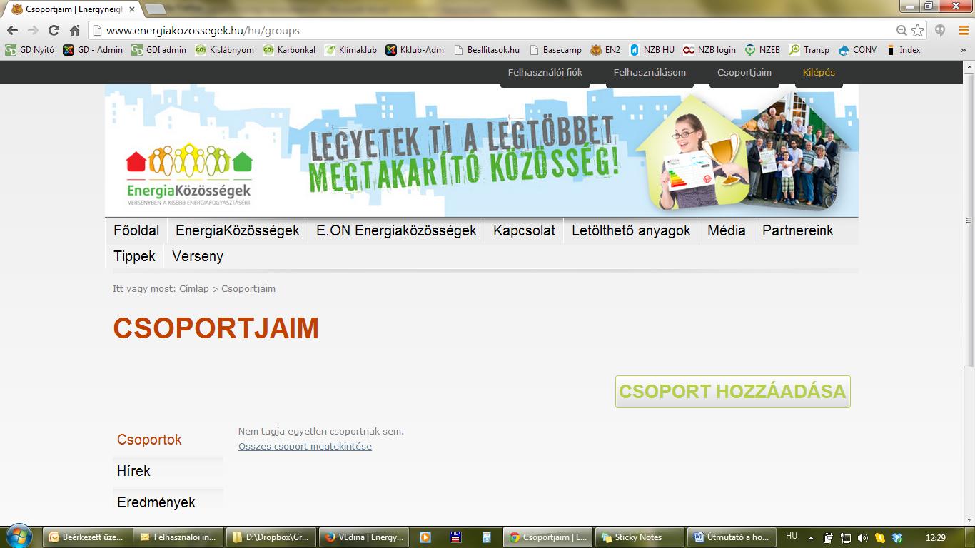 Csoportjaim Ebben a