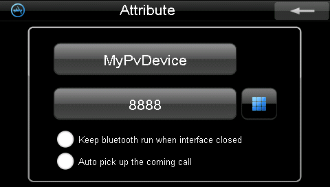 Bluetooth beállítások Bezárás Kilépés az aktuális képernyőről Bluetooth név Az eszköz Bluetooth neve PIN kód A párosításhoz használt PIN kód Telefongombok Bluetooth futása a háttérben Automatikus