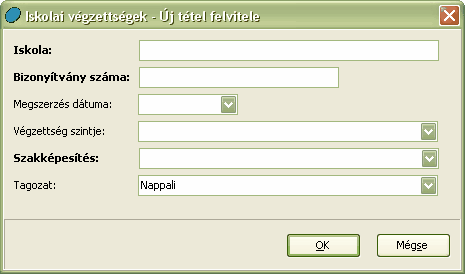 136 6.2.3.5 Kulcs-Bér, Kulcs-Bér KOMPAKT és Kulcs-Bér PLUSZ 2009 Iskolai végzettségek A Kulcs-Bér KOMPAKT és a Kulcs- Bér PLUSZ termékekben érhető el ez a funkció.