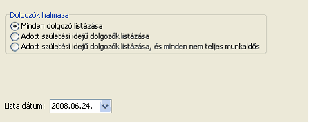 220 Kulcs-Bér, Kulcs-Bér KOMPAKT és Kulcs-Bér PLUSZ 2009 Programunkban egy segédlista állítható elő, amelynek adattartalma azonos a beküldendő adatszolgáltatáséval. A program a 2007.