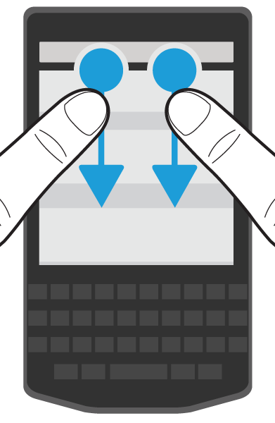 Beállítások és alapvető konfigurálás Megjegyzés: Ha egy alkalmazásban szeretné megtalálni a készülék beállításait, húzza lefelé két ujját a képernyő tetejéről.