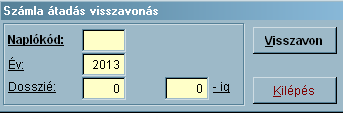 Átadást követően a dosszié állapota F lesz. Egyszer már átadott dossziét még egyszer nem ad át a program. Jogosultságtól függően azonban vissza lehet vonni az átadást.