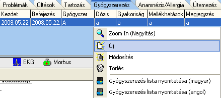 Az oltási könyv létrejön a sablon alapján, tartalma karbantartható, nyomtatható, Excel táblázatba menthető: 3.7.8. Tartozás A beteg aktuális tartozásának informális megjelenítése.