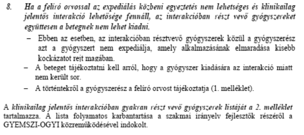 2.2.1. Klinikailag jelentős interakciók feltárása II.
