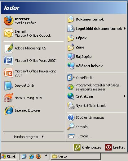 jelentősége van, általában ezzel a módszerrel indítjuk az alkalmazásokat. Az asztalon dinamikus tartalom is megjeleníthető, ha engedélyezzük az ACTIVE DESKTOP-ot.