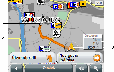 8 Munka a térképpel 8.1 Térképanyag Még ha a navigációs készülékben lévő tárolókártyára több navigációs térképet is rámentett, a MobileNavigator mindig csak egy térképpel tud dolgozni.
