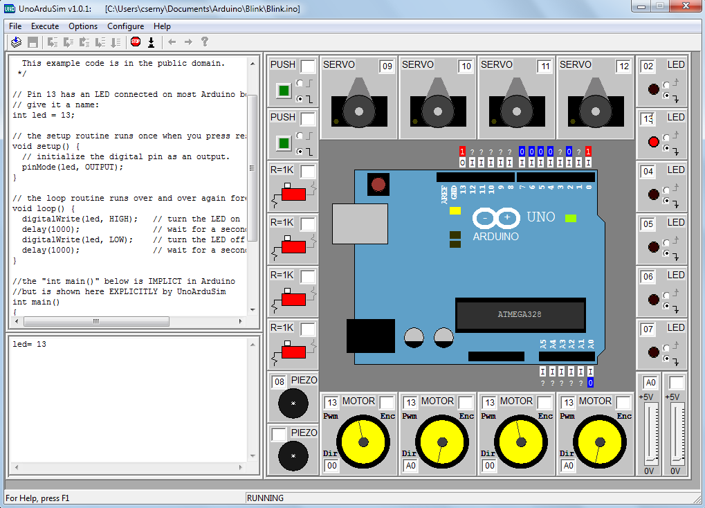 Arduino szimulátor Az Arduino kártya szimulációjához többféle programot kifejlesztettek már. Ezek közül Stan Simmons: UnoArduSim for Windows szimulátorának használatát javaslom. Honlapja: www.sites.