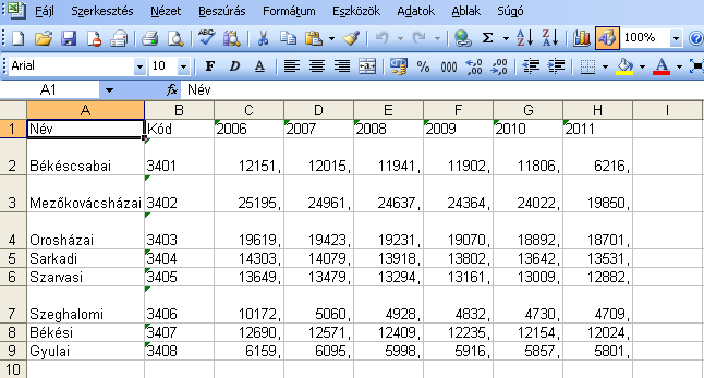 20. ábra Excel tábla megnyitása A megjelenített tmp.