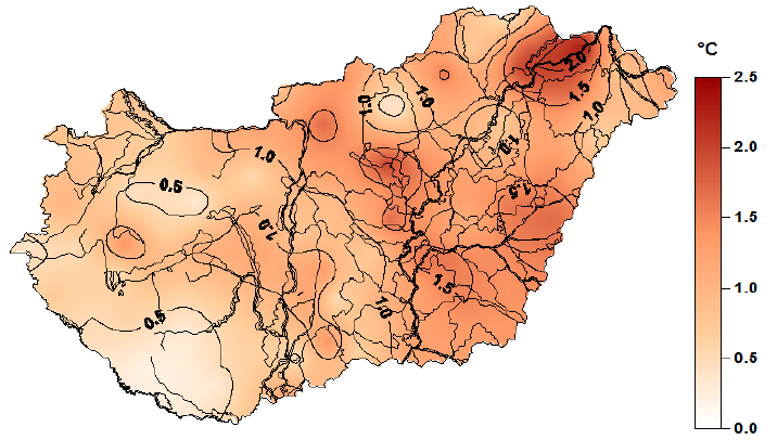 LÉGHŐMÉRSÉKLET TÉRKÉPEK 4 215. február 49. ábra: A 215.