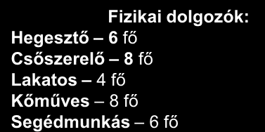 SZERVEZETI FELÉPÍTÉS Ramor Frigyes ügyvezető Igazgató Műszaki management Minőségirányítás Munkavédelem Üzletfejlesztés Pénzügyi management Teczli Róbert Műszaki igazgató Németh József