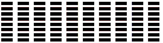 Terhelési program beállítása A programot a 0 oszlop segítségével állítható be, ahol minden oszlop 8 téglalapból áll.