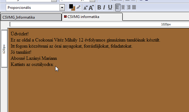 egy címet, esetleg utána egy-két mondatot. Érdemes úgy csinálni, hogy először minden szöveg legyen beírva, mert utána már csak a formázással kell foglalkozni.