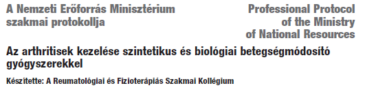 Az EULAR ajánlásai a rheumatoid arthritis kezelésére szintetikus és biológiai