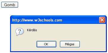 124. oldal 7.1.4 Web programozás I. (0.7. verzió) Dialógusablakok Időnként szükségünk lehet egy honlapon arra, hogy a felhasználó figyelmét ráirányítsuk valamilyen fontos információra egy dialógusablak segítségével.