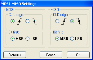 LOGSYS GUI BitBang I/O MOSI-MISO adatátvitel: Adatformátum: bináris, decimális, hexa vagy ASCII Interaktív mód: Többszörös küldési lehetőség adott számú órajelpulzusnyi szünettel Műveletek: