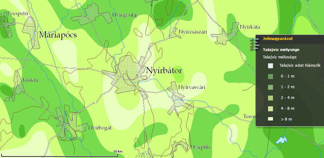 HELYZETFELTÁRÓ- HELYZETELEMZŐ - HELYZETÉRTÉKELŐ MUNKARÉSZEK 85 Talajvíz A felszín alatti vizek mennyisége változó. A talajvíz átlagos szintje 2-8 méter között változik. 21.