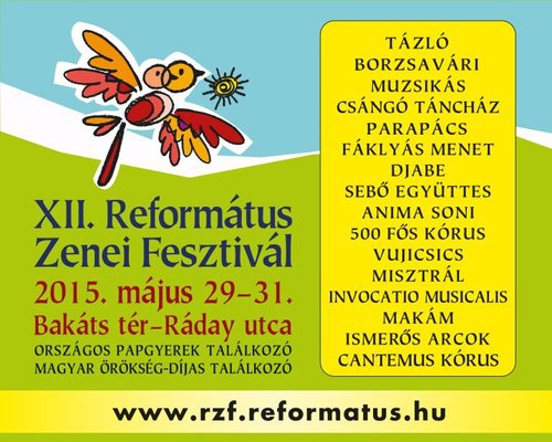 8. oldal Ajánló Csillagpont, Tata 2015. július 21-25. Református Zenei Fesztivál Május utolsó hétvégéjén tartják a XII. Református Zenei Fesztivált.