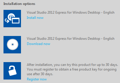 Visual Studio Express telepítési útmutató Letöltés: az alábbi címről http://www.