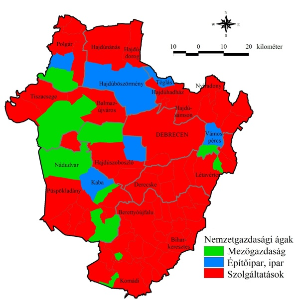 M5.17. ábra: A munkanélküliségi ráta változása Hajdú-Bihar megye kistérségeiben 2000-2012 között, százalékpont (az NFSZ adatai alapján) M5.18.