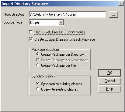 Kód visszafejtése összes kódfile Csomag úszómenü Code engineering Import Source Directory