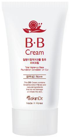 <BB크림> Snail BB Cream 일본 드러그 스토어에서 판매 중 인 askindr 3중 기능성 (주름개선,미백,자외선차단)BB크림