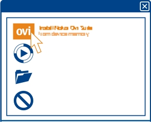 4 A telepítés befejezése után Windows XP vagy Windows Vista operációs rendszer használata esetén USB-módként válasszuk a Nokia Ovi Suite lehetőséget. A www.nokia.