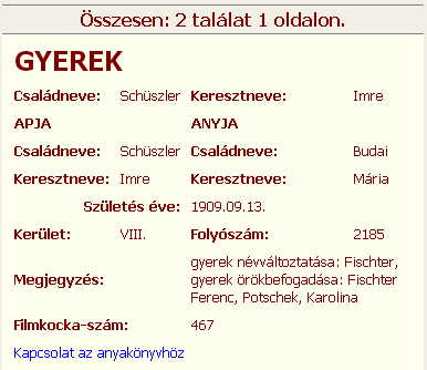BUDAPESTI POLGÁRI ANYAKÖNYVEK ADATBÁZISA 5.