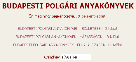 BUDAPESTI POLGÁRI ANYAKÖNYVEK ADATBÁZISA 3.