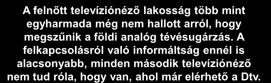 A digitális átállásról való informáltság 8 Honnan lehet felismerni a földfelszíni digitális vételre alkalmas készülékeket?