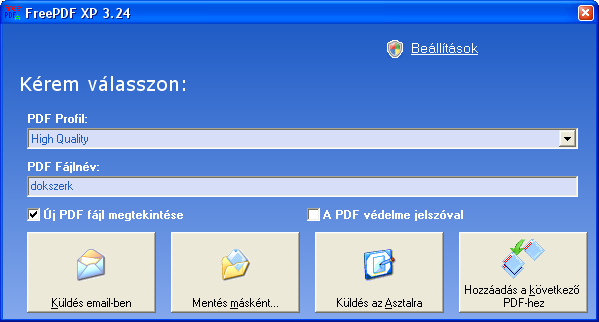 PS->PDF konverziót) Azaz egy felületet ad és a telepítést/beállítást segíti Nem konvertálja a dokumentumokat, csak nyomtatja A