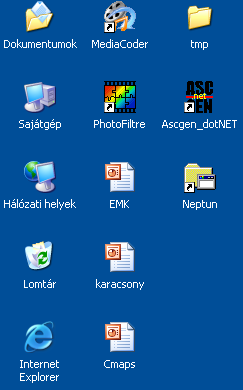 Az blkokt többféleképpen 2. ábr: elő lehet Windows cslogtni. blkok Az egyik legegyszerűbb módszer, gykorltbn hogy z Asztl -on lévő kicsi ábrákr (ikonokr) kttintunk z egér bl gombjávl kétszer.