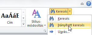 20 í r t a : V i d a A t t i l a - w w w. h a n s a g i i s k. h u Kis- és nagybetű megkülönböztetése: Pl. a teve szó keresése esetén nem ugrik a Teve szóra a szövegben. Csak ha ez a teljes szó: Pl.