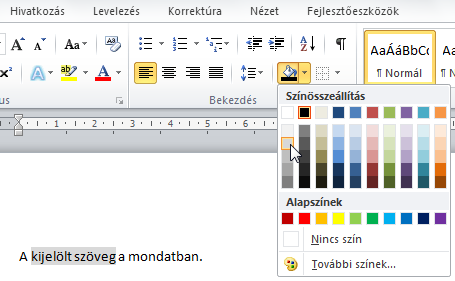 26 í r t a : V i d a A t t i l a - w w w. h a n s a g i i s k. h u Szegély A kijelölt szöveget csak körbe lehet szegélyezni.