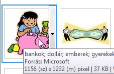 A ClipArt egy kategórizált médiatár, amely többek között keresési leheteőséget is biztosít a képek, hangok számára. Külső fájl: A Word képes külső fájlban elhelyezett képeket elhelyezni a szövegben.