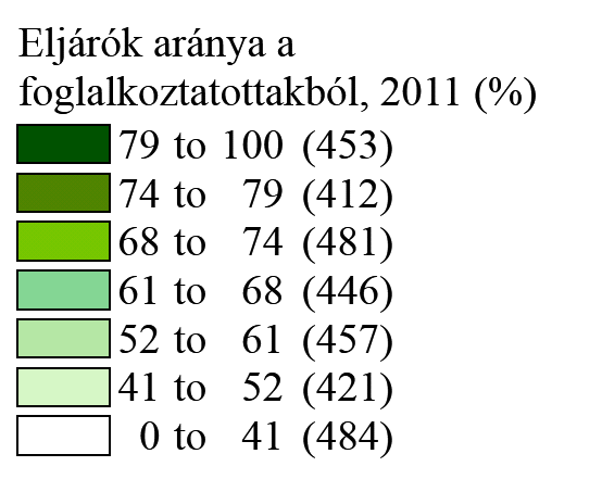 Közép-Dunántúl: 47,1% Nyugat-Dunántúl: 42,8% Észak-Dunántúl: 45,0%