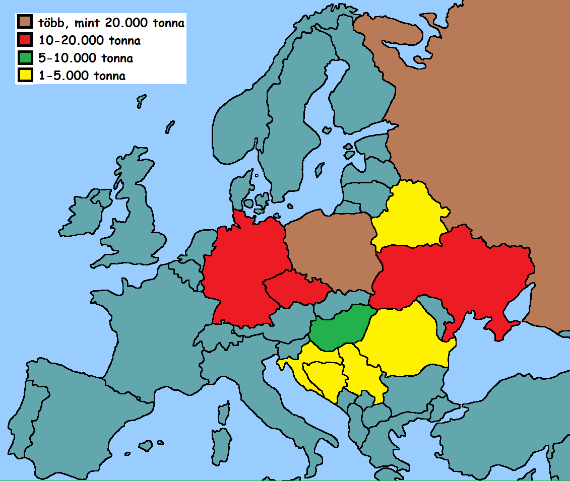 2. ábra Ponty-termelő országok Európában (BAKOS et al. 2005 nyomán módosítva) 2.2 A hazai haltermelés és abból a ponty részesedése A 18-19.