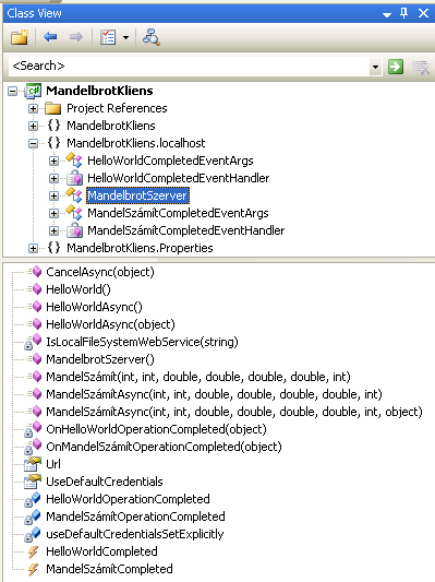 4. A kliens alkalmazás Indítsuk el a Visual Studio egy új példányát, és hozzunk létre benne egy új Windows Application típusú projektet MandelbrotKliens néven.