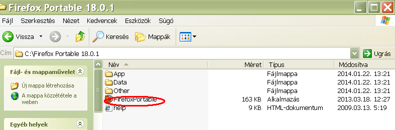 Telepítés: 1. Kattintson kétszer a letöltött FirefoxPortable_18_0_1-MVH.exe fájlra. 2. Adja meg hová másolja az állományokat.