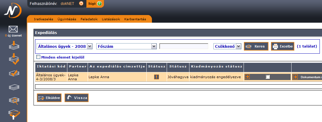 az adott dokumentumhoz tartozó összes részletet.