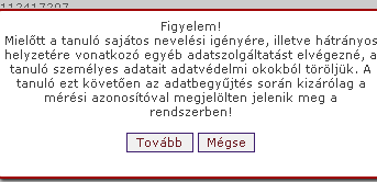 Felhasználói útmutató - Országos kompetencia adatbegyűjtő és -kezelő rendszer Figyelem!