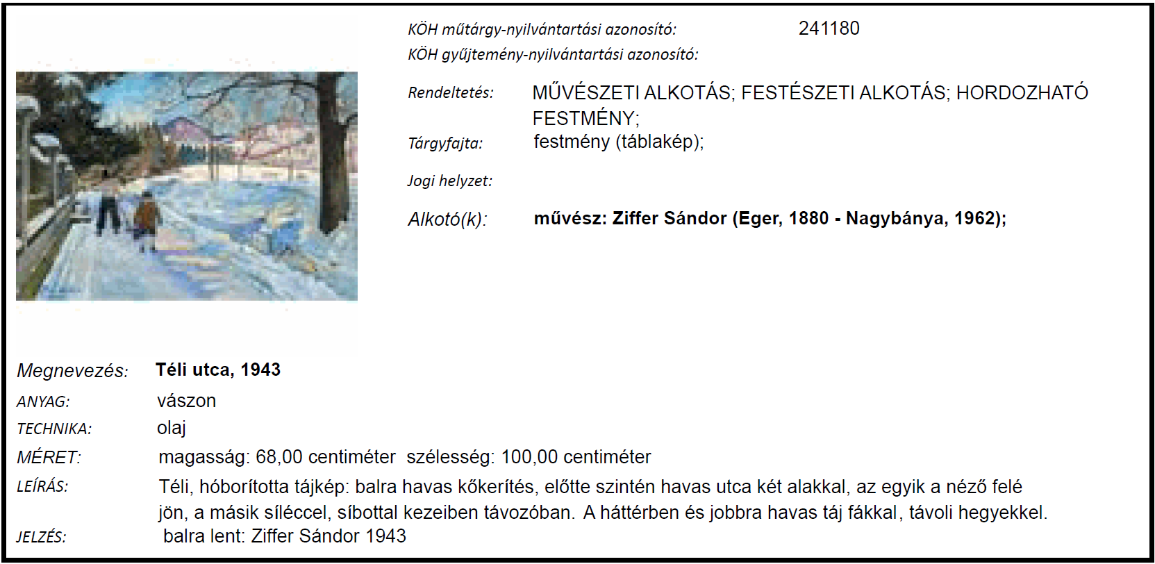 A 2005 augusztusában budapesti magántulajdonból ellopott Telepy Károly (Debrecen, 1828 - Budapest, 1906): Esztergomi vaskapu (Dombos táj, Táj, 1896) [KÖH műtárgy-nyilvántartási azonosító: 240431]